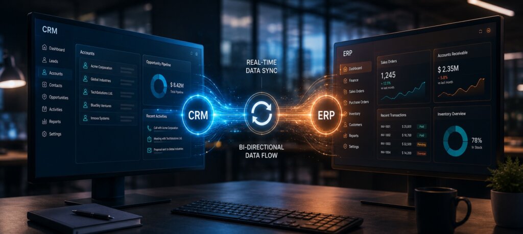 ERP CRM Integration: Real-Time Data Sync Guide 2026 1 ERP CRM integration